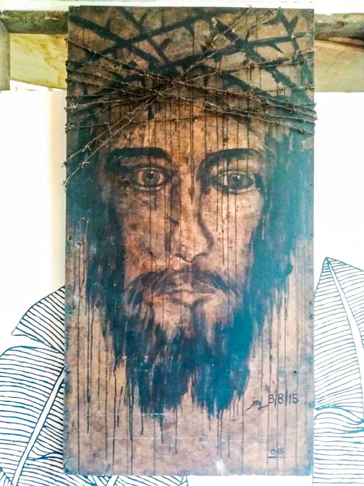 JM Libarnes Mix Media Painting Face of Jesus