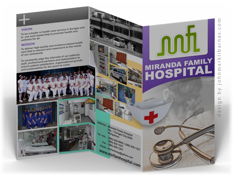 miranda hospital brochure design| pasig city graphic artist